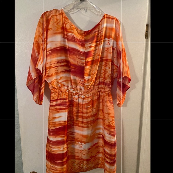 NBW ColdWater Creek Satin Coral/Orange Color Dress - Picture 2 of 5
